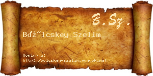 Bölcskey Szelim névjegykártya